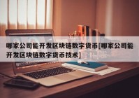 哪家公司能开发区块链数字货币[哪家公司能开发区块链数字货币技术]